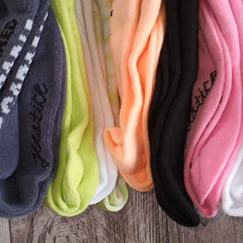 2 Packages of Girls Turn-Cuff Peek-A-Boo & Crew Justice Socks